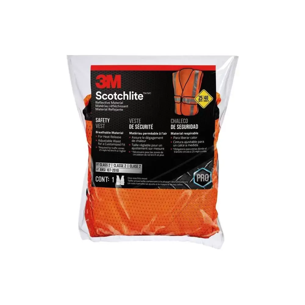 3M Scotchlite Fluorescent Orange Hi Vis Reflective Safety Vest