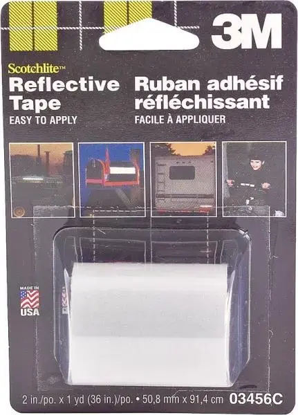 3M 03456 White Reflective Safety Tape, 2 x 36