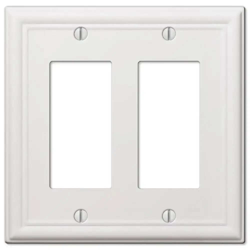 Amerelle 149RRW Chelsea Rocker Wall Plate, White, Stamped Steel