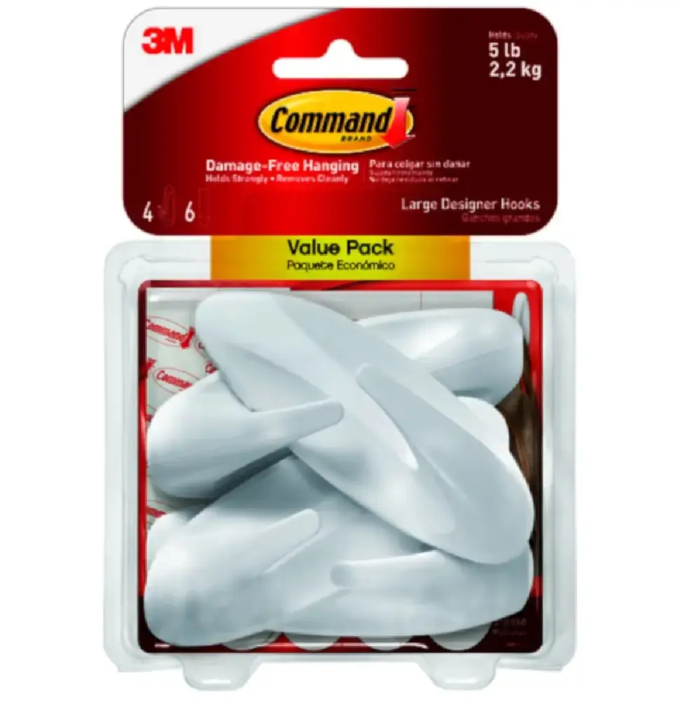 3M 17083-4ES Command Hook, Plastic, Large