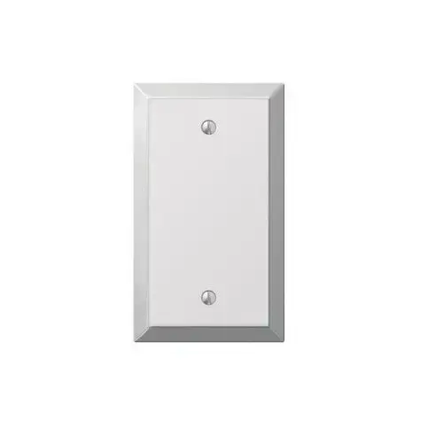 Amerelle 161B 1 Blank Stamped Steel Wall Plate, Polished Chrome