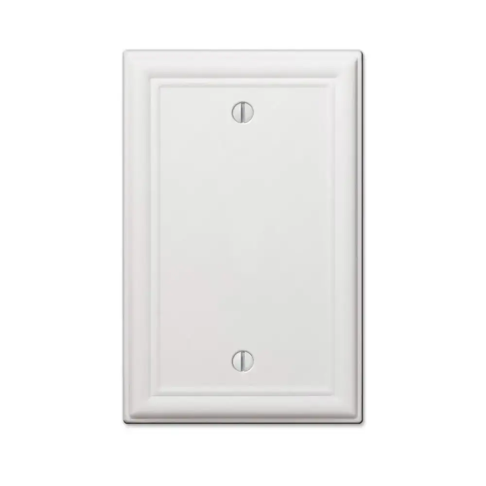 Amerelle 149BW Blank Wall Plate, Stamped Steel, White